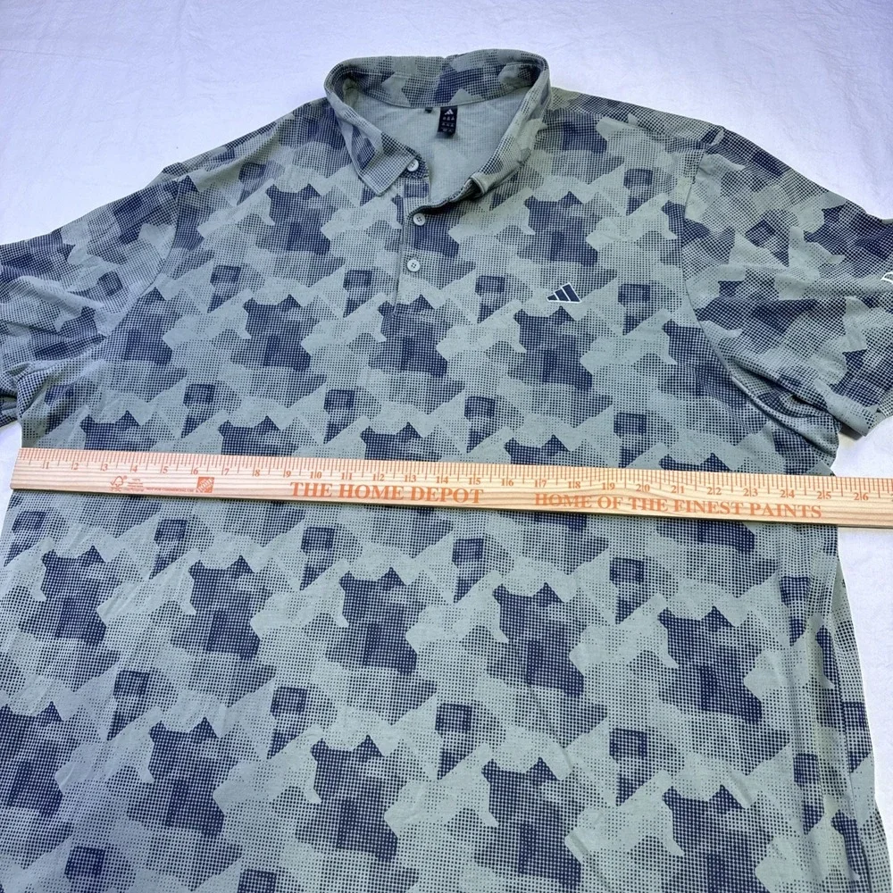 Adidas  CAMO Golf POLO SHIRT MENS 2XL Climalite  -  PERFORMANCE CAMO BLUES
